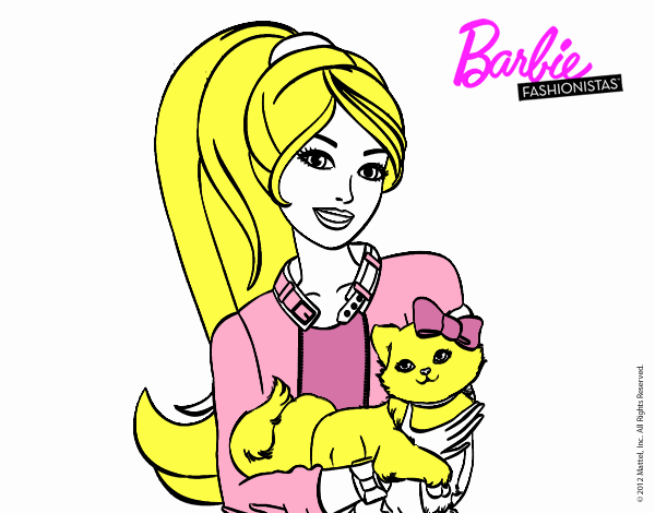 Barbie con su linda gatita