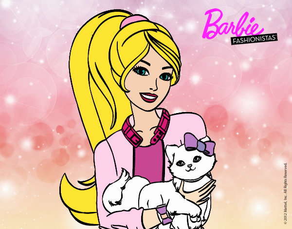 Barbie con su linda gatita