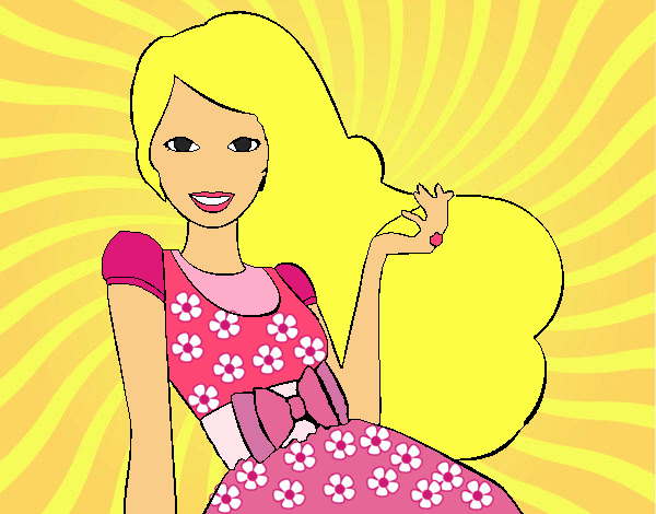 Barbie con su vestido con lazo