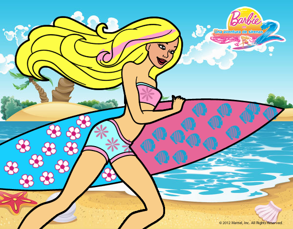 Barbie corre al agua