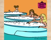 Barbie y sus amigas en el jacuzzi