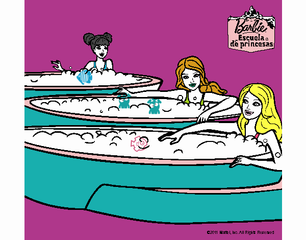 Barbie y sus amigas en el jacuzzi