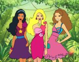 Barbie y sus amigas vestidas de fiesta