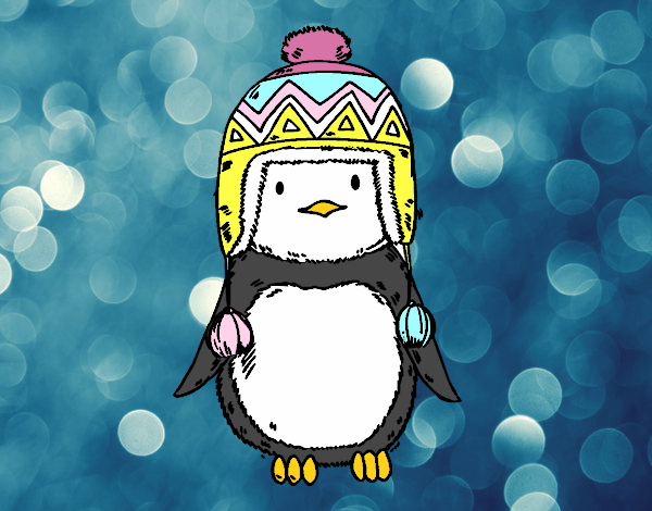 Bebé pingüino con gorrito