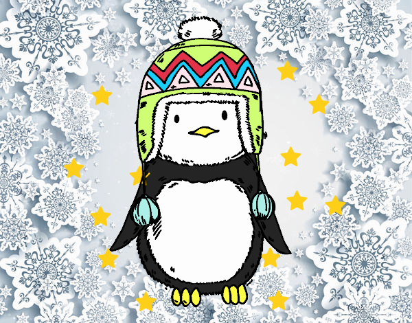 Bebé pingüino con gorrito