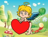 Cupido y un corazón