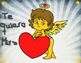 Cupido y un corazón