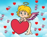 Cupido y un corazón