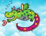 Dragón infantil durmiendo