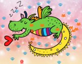 Dragón infantil durmiendo