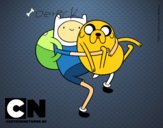 Finn y Jake abrazados