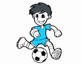 Jugador de fútbol con balón
