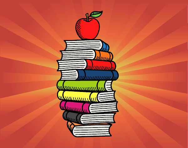 Libros y manzana