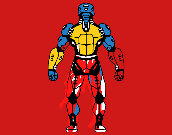 Robot luchador de espaldas