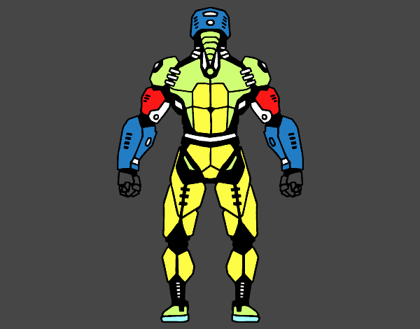 Robot luchador de espaldas