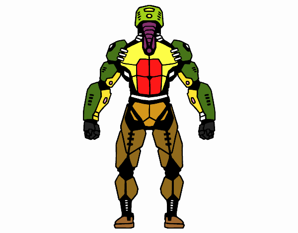 Robot luchador de espaldas