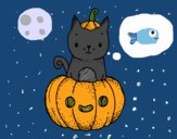 Un gatito de Halloween