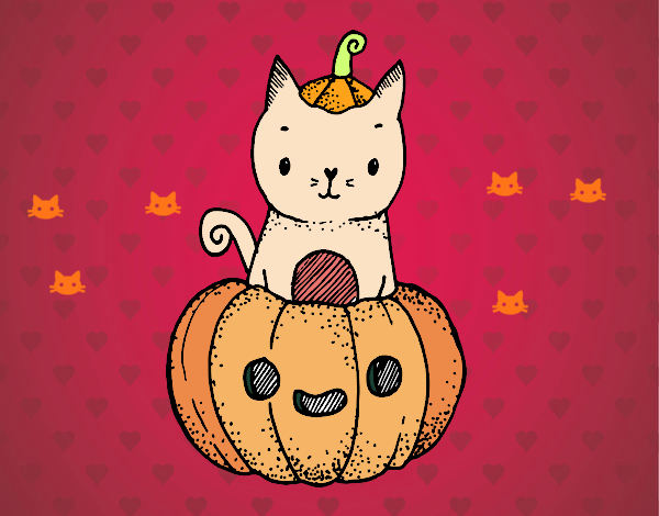 Un gatito de Halloween