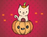 Un gatito de Halloween