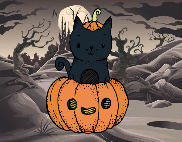 Un gatito de Halloween