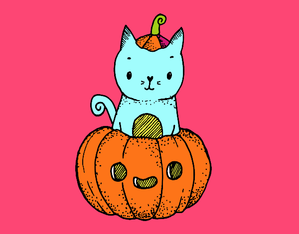 Un gatito de Halloween