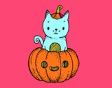 Un gatito de Halloween