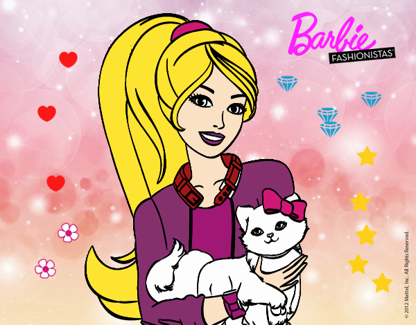 Barbie con su linda gatita