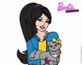 Barbie con su linda gatita