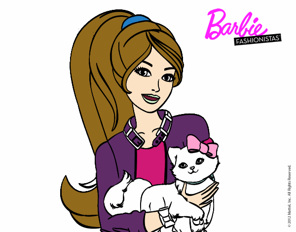 Barbie con su linda gatita