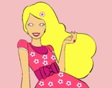 Barbie con su vestido con lazo