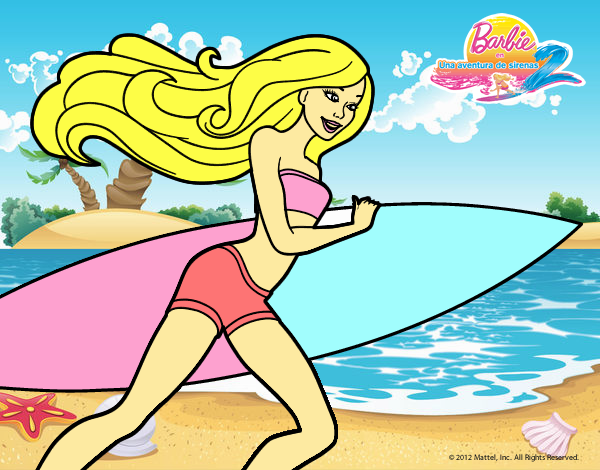 Barbie corre al agua