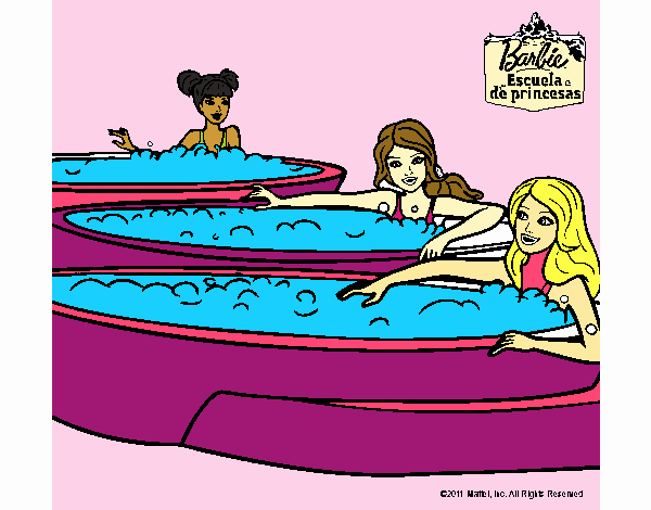 Barbie y sus amigas en el jacuzzi