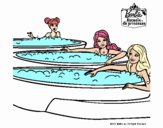 Barbie y sus amigas en el jacuzzi