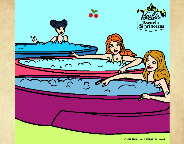 Barbie y sus amigas en el jacuzzi