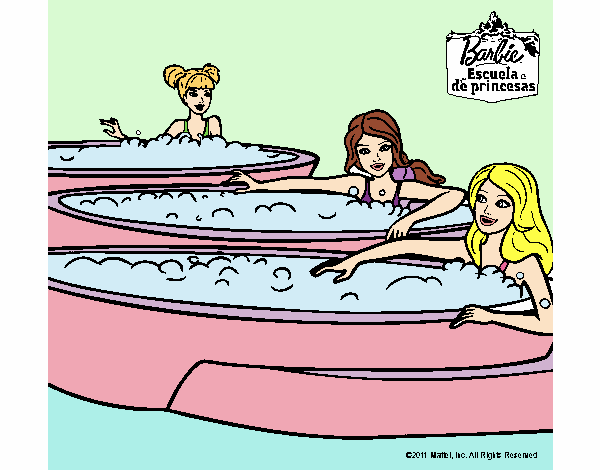 Barbie y sus amigas en el jacuzzi