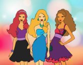 Barbie y sus amigas vestidas de fiesta