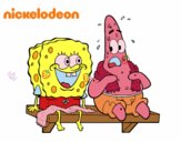 Bob Esponja y Patricio en bañador