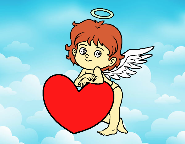 Cupido y un corazón