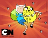 Finn y Jake abrazados