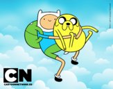 Finn y Jake abrazados