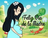 Mamá embarazada en el día de la madre