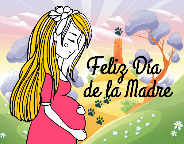 Mamá embarazada en el día de la madre