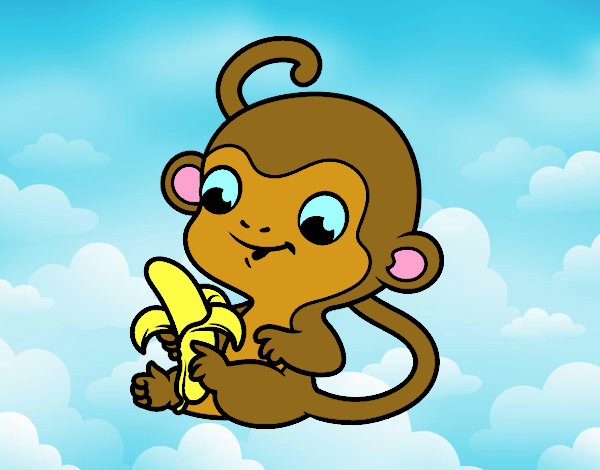 Monito con plátano