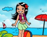 Niña en la playa