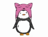 Pingüino con gorrito divertido