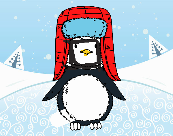 Pingüino con gorro