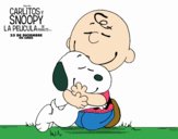 Snoopy y Carlitos abrazados