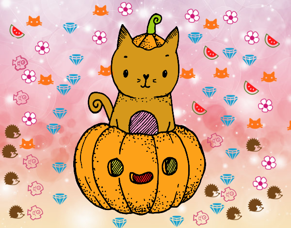 Un gatito de Halloween