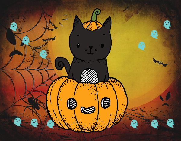 Un gatito de Halloween