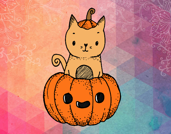 Un gatito de Halloween